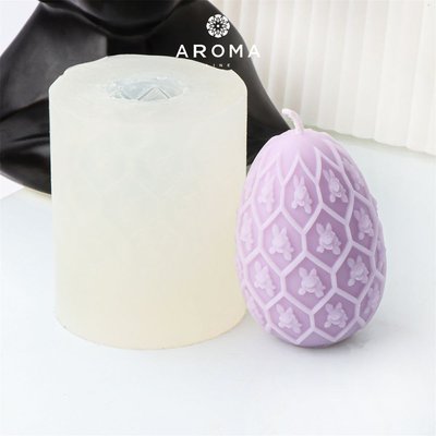 Силиконовая форма для изготовления свечей и мыла в форме пасхального яйца с узором form0006 фото